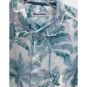 Tommy Bahama Sand Linen Blend Breezy Palm Camp Hawaiian Palm‎ Short Sleeve